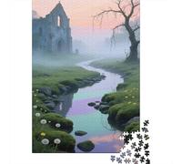 Glastonbury Puzzle Giochi 1000 Pezzi Per Gioco Familiare Arte Historic Sites by The Stream Puzzle Adulti Foto 1000pcs (75x50cm)