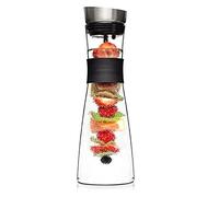 Klarstein Sile, caraffa, 1 litro, vetro borosilicato, spiedino per frutta con tappo finale