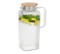 Glaswerk Livenza - Caraffa per l'acqua, 1,9 litri, vetro borosilicato, filtro di acciaio inox, coperchio