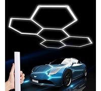 Glattol LZHOME Hexagon LED Garage Light: 25 Pack Updated Bigger Size, 26400LM 240W Super Bright Car Detailing Ceiling LED Shop Light for Warehouse Workshop Gym Basement Car Care Wash Room