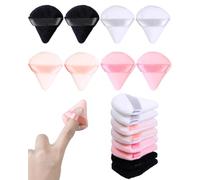 Glavatrix 8 mini spugnette per cipria, per cipria, per viso, piccole spugne triangolari in velluto (nero+bianco+nudo+rosa)