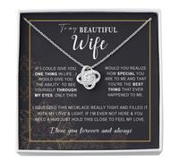 GLAVICY Collana con scritta "To My Wife My Last Everything, Promise Necklace For Her Fiance Gifts For Her Birthday Gifts For Future Wife With Message Card, Cubic Zirconia, No Gemstone