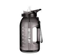 Glaxcidy 2 in 1 Bottiglia d'Acqua con Cannuccia e Coperchio, 2,5L BOTTLED JOY Borraccia Sportiva con Indicatore del Tempo per Misurare L'assunzione Giornaliera di Acqua, Senza BPA per Palestra