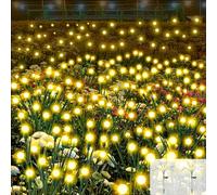 Glaxcidy Luci Solari da Esterno Giardino, 2 Pezzi 10 Leds Firefly light Solar Powered, Impermeabile Luci Giardino Energia Solare per Decorazioni Giardino, Balcone, Partito
