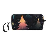 Glaxy - Trousse per trucchi con albero di Natale, impermeabile, da viaggio, per donne e uomini, borsa per cosmetici colorata con cerniera, piccola borsa per attrezzi portatile