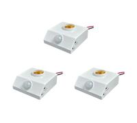 Glayent 3X Portalampada E27 LED Portalampada PIR Sensore Un Infrarossi per Corpo Umano Portalampada 220V con Interruttore Regolazione Base Lampada Rilevatore Movimento