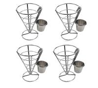 Glayent 4 pz Supporto per con vassoio per salse e cono, snack e pollo fritto, scaffale per alimenti