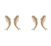 Glayent 4Pezzi Resina Carpa Pesce Dorato Appeso A Parete Ornamento personalità Pesce Figurine per La Casa Ristorante Sfondo Decorazione della Parete