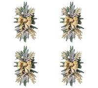 Glayent 4X Festone Natalizio, Ghirlanda Natalizia per Scale, Porte, Caminetti, Finestre, Decorazioni Natalizie per Interni Ed Esterni