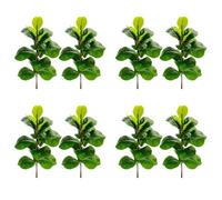 Glayent 4X Piante Artificiali Foglia di Violino Fico Faux Ficus Lyrata Albero Cespugli Finti Pianta per Giardino Finestra Scatola Decor