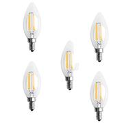 Glayent 5X Lampadina Dimmerabile E12 4W COB A di Candela A LED 10 x 3,5 cm