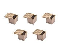 Glayent 5X Padella Quadrata con Coperchio Toast Stampo Padella per Pane Pullman Pagnotta con Coperchio Mini-Cubo Antiaderente Scatola per Toast