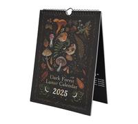 Glayent Calendario Lunare Oscura 2025 Ciondolo da Parete Illustrato per Ufficio Casa Decorazione Regalo Calendario ArtMoon