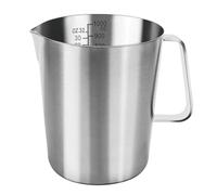 Glayent Caraffa graduata da 1 l, in acciaio , misurino in metallo con manico, con scala di oncia e ml, lavabile in lavastoviglie, lattiera