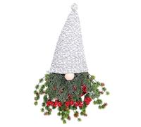 Glayent Ghirlanda natalizia a forma di gnomo in pino per porta d'ingresso, ornamento da appendere
