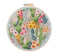 Glayent Set da ricamo floreale per principianti, viene fornito con fili e necessari (C)