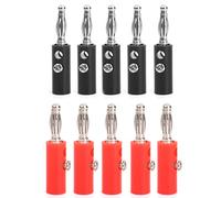 Glayent Spine a banana isolate da 4 mm, connettori jack, 10 pezzi, rosso e nero