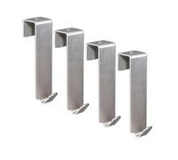 GLBMLMTHZP 4 ganci for porta doccia, portasciugamani sopra la, for in acciaio inox nero opaco, resistenti, senza foratura, for cappotti e accappatoi Gancio per bagno(Silver 4pc Large)