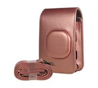 GLBMLMTHZP Borsa a mini telecamera morbida retrò PU. Custodia in pelle for tracolla Borsa for fotocamera istantanea adatta for Fujifilm Instax Mini Liplay borsa fotografica(Rose Gold)