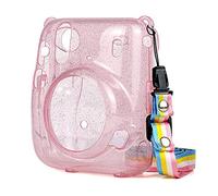 GLBMLMTHZP Borsa for fotocamera Portable TRACCIA TRASPARENTE BAG TRASPARENTE Copertura protettiva Cover protettiva for cinturino anti-impatto Adatta for Fuji Instax Mini 11 borsa fotografica(Roze)