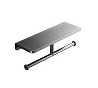 GLBMLMTHZP Porta carta igienica a doppio rotolo con ripiano Dispenser di fazzoletti in ottone massiccio e alta qualità in stile hotel Spazio extra Finitura lucida incisa Portarotolo(A5)