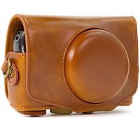 GLBMLMTHZP Retro. PU. Borsa for fotocamera in pelle Coperchio rigido for cinturino for fotocamera digitale adatto for Canon Fit for PowerShot SX740 HS SX730 HS SX720 HS borsa fotografica(Light Brown)