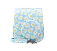 GLBMLMTHZP Stampa di colore del fiore della pianta della custodia protettiva della fotocamera PU. Borsa retrò in pelle adatta for Fuji Fit For Instax Fit for Polaroid Mini 11 8 9 mini11 borsa fotograf