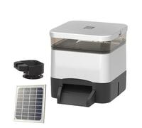 GLBMXDD Alimentatore Automatico per Pesci con Timer-Distributore di Cibo programmabile per acquari e laghetti-con meccanismo di Lancio del mangime-Garantisce Un razionamento temporizzato Silver-4L
