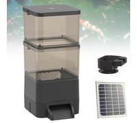 GLBMXDD Distributore Automatico di Cibo per Pesci - Dispositivo a Prova di umidità per Pesci Koi in laghetti Esterni; Supporta connettività Wi-Fi e Ricarica Tramite Pannello Solare. Black-20L