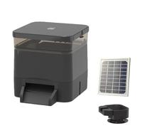 GLBMXDD Distributore di Cibo per Pesci da laghetto - capacità 4L/10L/20L - Alimentatore Automatico per Uso Esterno (Anti-umidità) con meccanismo di Lancio del mangime Black-4L
