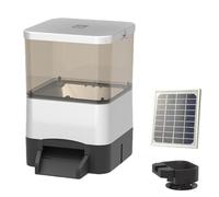 GLBMXDD Distributore di Cibo per Pesci da laghetto - capacità 4L/10L/20L - Alimentatore Automatico per Uso Esterno (Anti-umidità) con meccanismo di Lancio del mangime Silver-10L