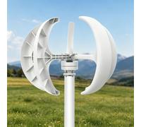 GLBMXDD Generatore Eolico, generatore Eolico Verticale a Lanterna con Controller, Angolo del -Vento Automatico, Motore a 5 Pale da 12 V per Uso Domestico, monitoraggio, Barca/Nave Utilizzo 300W-24V