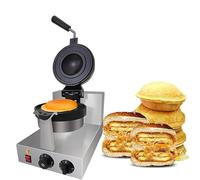 GLBMXDD Macchina per Hamburger UFO, Piastre per Waffle elettriche Commerciali per Hamburger, Macchina per Waffle per Gelato, pressa per panini elettrica Antiaderente,Singlehead