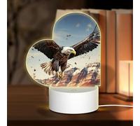 GlbnSHeric Luce notturna personalizzata Regali Acrilico Luce Notturna per Nonna Un'Aquila Vola Sopra Placca Acrilica Lampada da Tavolo USB 3 Colori Cambiano Smart Touch Acrilico Nightlight per Nonna