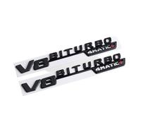 GLBPVPMTMB 2 pezzi 3D ABS V8 Biturbo 4matic logo lettere auto Fender Trim emblema distintivo adesivo per C63S E63S GLC accessori auto adesivo (bianco)