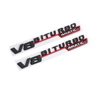 GLBPVPMTMB 2 Pezzi 3D ABS V8 Biturbo 4matic Logo Lettere Auto parafango Distintivo Emblema Adesivo for C63S E63S GLC Accessori Adesivo per Auto(Gray)