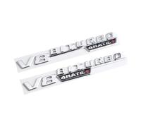 GLBPVPMTMB 2 pezzi 3D ABS V8 Biturbo 4matic Logo Lettere Parafango Auto Trim Emblema Badge Adesivo per C63S E63S GLC Accessori Adesivi Auto (nero)
