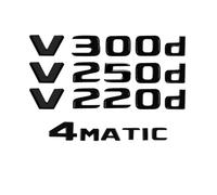 GLBPVPMTMB Adesivo con Stemma e Logo for targhetta for Bagagliaio for Mercedes Benz Classe V W447 V250d V300d V350d V220d 4MATIC Accessori Adesivo per Auto(Gloss Black,V300d)