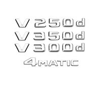 GLBPVPMTMB Adesivo con Stemma e Logo for targhetta for Bagagliaio for Mercedes Benz Classe V W447 V250d V300d V350d V220d 4MATIC Accessori Adesivo per Auto(Chrome Silver,V220d)