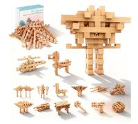 GLCforever Blocchi di Costruzione, 15&20+ Forme, Puzzle 3D in Legno, Rompicapo per Adulti e Bambini. Montessori - Gioco di Costruzione per Bambini 5+ e Adulti (15 in 1)