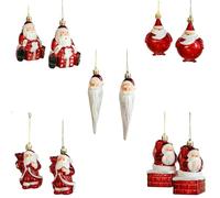GLDFW 2PCS rosso bianco creativo decorazione natalizia da appendere Babbo Natale macchina fotografica gufo ornamento di Natale palla palla festival palle