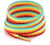 GLDFW Lacci per scarpe arcobaleno scarpe da ginnastica lacci colorati piatti sfumati colore basso taglio alto top tela casual lacci scarpe accessori, 1 Arcobaleno, 120