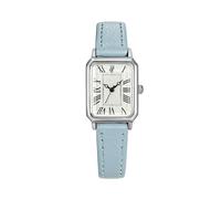 GLDFW - Orologio da polso rettangolare da donna, al quarzo, con quadrante romano, cinturino in pelle, orologio da donna, blu cielo