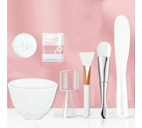 GLDFW - Set di strumenti per la cura della pelle del viso, in silicone, pennelli per maschere facciali, per salone di bellezza, ciotola, cucchiaio, pellicola di fango, pennello