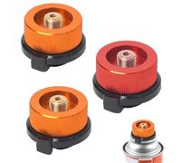 GLDFYYDS 3 adattatori universali per cartucce di gas, con valvola a vite, set di adattatori per cartucce di gas, per fornello da campeggio, bruciatore, barbecue, picnic, escursioni, viaggi