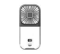 GLDNTM 2025 Nuovo ventilatore USB pieghevole ad alta velocità con display digitale - Mini ventilatore portatile da appendere al collo (F30PRO-nero/bianco)