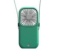 GLDNTM 2025 Nuovo ventilatore USB pieghevole ad alta velocità con display digitale - Mini ventilatore portatile da appendere al collo (F20-Green)