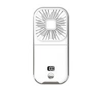 GLDNTM 2025 Nuovo ventilatore USB pieghevole ad alta velocità con display digitale - Mini ventilatore portatile da appendere al collo (F30PRO-bianco)