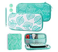 GLDRAM Custodia per Nintendo Switch e Switch OLED, Animal Leaf Crossing Travel Case per interruttore, Kit di accessori per il trasporto con custodia per gioco, tappi per impugnatura del pollice
