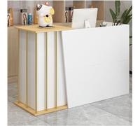 GLDWEY Banco Cassa per Negozio Moderno con Cassetti Chiudibili, Bancone Reception Professionale per Vendita al Dettaglio, Boutique, Ufficio, Hotel e Hall Commerciali(Warm White,120x40x90cm)